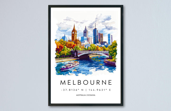 Melbourne Watercolor Poster Wall Art Melbourne Wall Hanging Home Décor Melbourne Gift Art Lovers Australia Wall Art