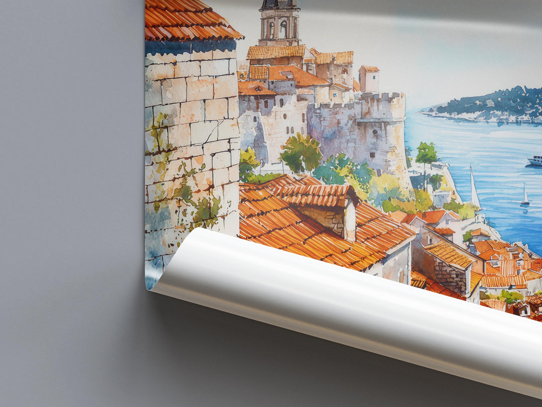 Sibenik Watercolor Poster Wall Art Sibenik Wall Hanging Home Décor Sibenik Gift Art Lovers Croatia Wall Art