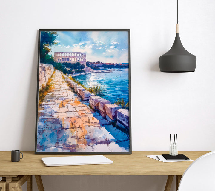 Pula Watercolor Poster Wall Art Pula Wall Hanging Home Décor Pula Gift Art Lovers Croatia Wall Art