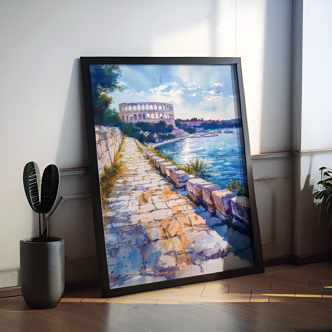 Pula Watercolor Poster Wall Art Pula Wall Hanging Home Décor Pula Gift Art Lovers Croatia Wall Art