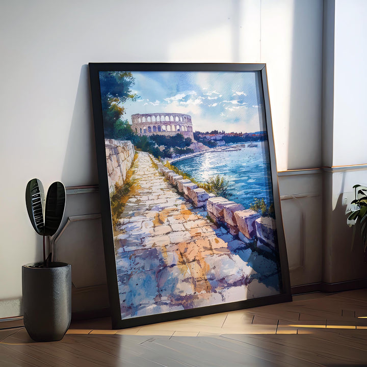 Pula Watercolor Poster Wall Art Pula Wall Hanging Home Décor Pula Gift Art Lovers Croatia Wall Art