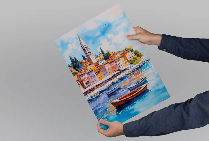 Rovinj Watercolor Poster Wall Art Rovinj Wall Hanging Home Décor Rovinj Gift Art Lovers Croatia Wall Art