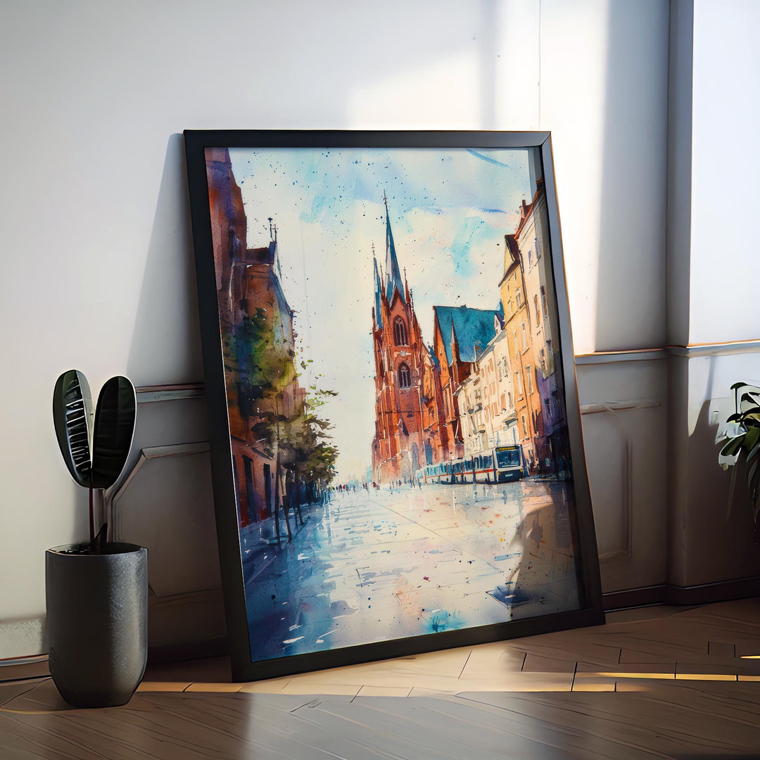 Osijek Watercolor Poster Wall Art Osijek Wall Hanging Home Décor Osijek Gift Art Lovers Croatia Wall Art