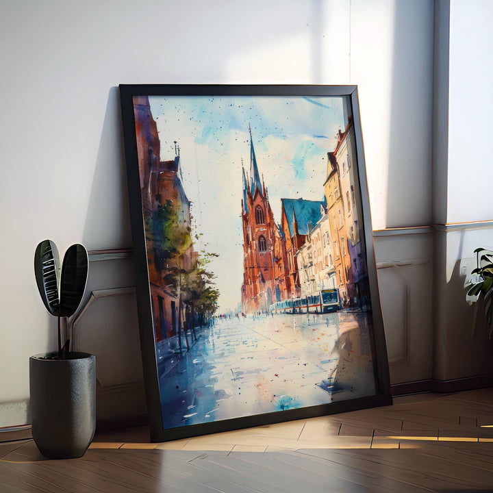 Osijek Watercolor Poster Wall Art Osijek Wall Hanging Home Décor Osijek Gift Art Lovers Croatia Wall Art