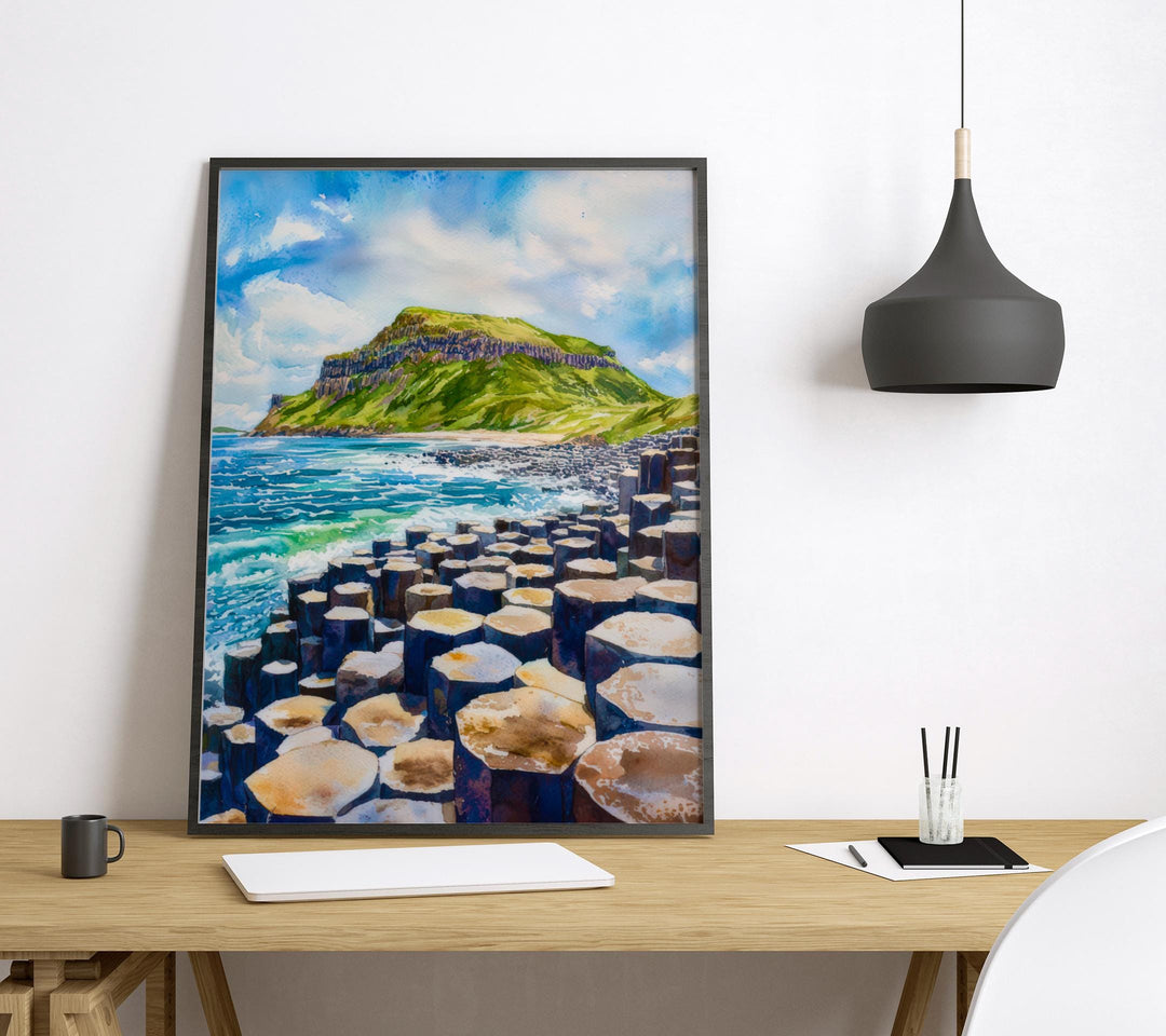 Giants Causeway Watercolor Poster Wall Art Giants Causeway Wall Hanging Home Décor Giants Causeway Gift Art Lovers United Kingdom Wall Art