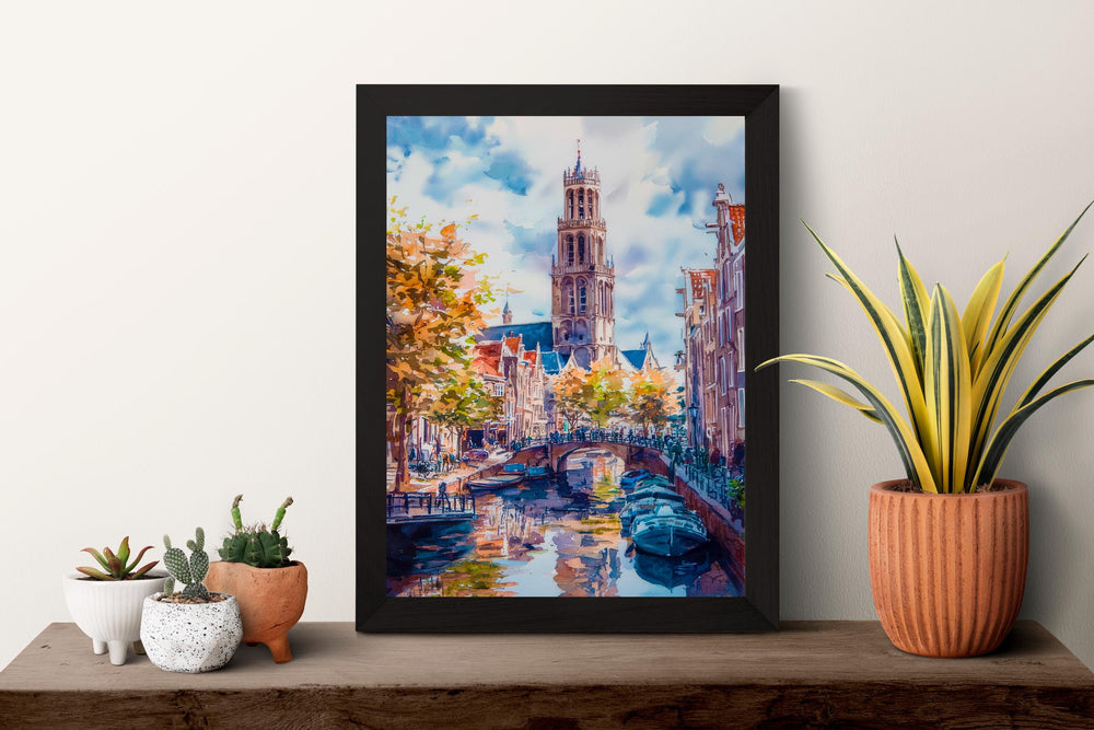 Utrecht Watercolor Poster Wall Art Utrecht Wall Hanging Home Décor Utrecht Gift Art Lovers Netherlands Art Lover Gift