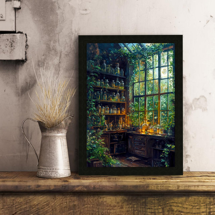 Witches Greenhouse Botanical Print, Dark Academia Cottagecore Wall Art