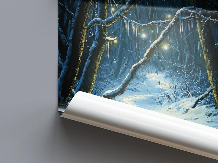 Winter Fairies Art Print | Enchanted Cottagecore Snow Scene