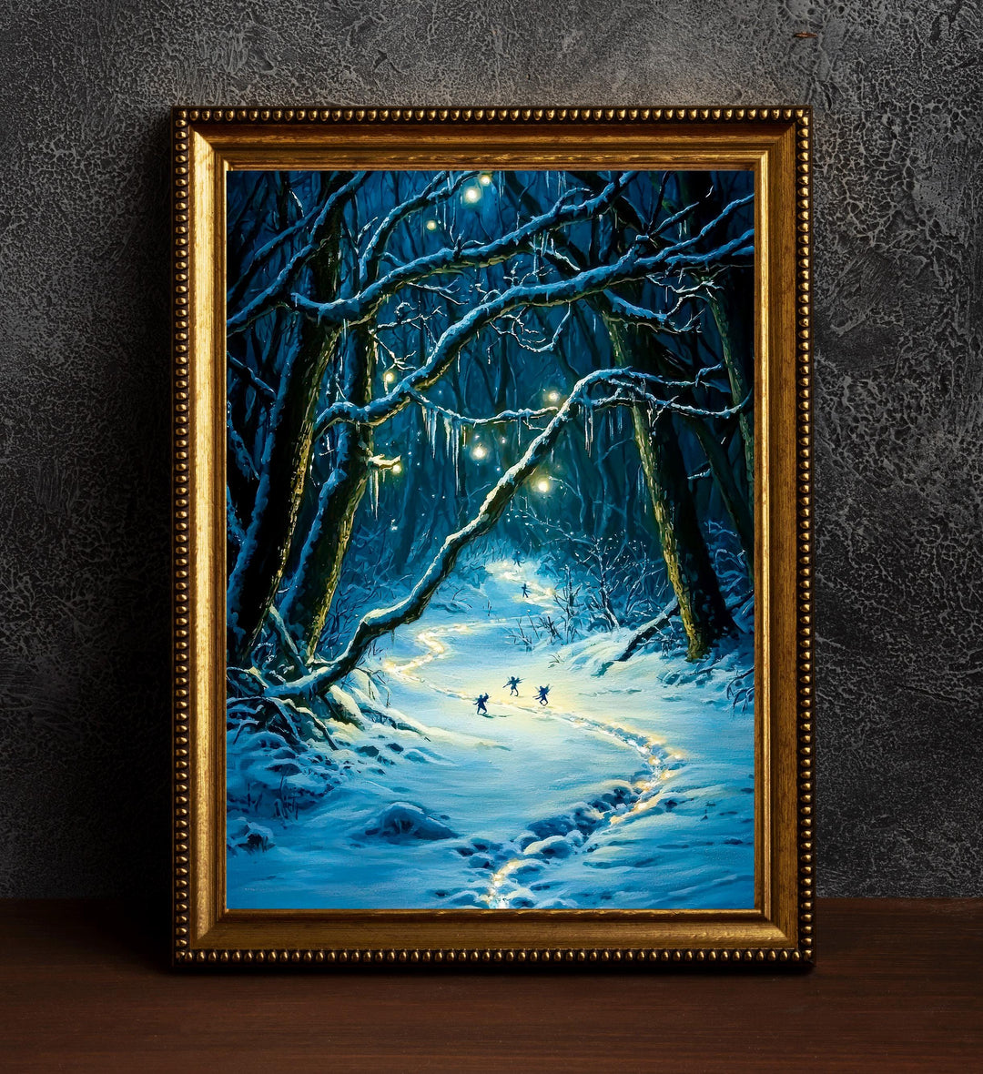 Winter Fairies Art Print | Enchanted Cottagecore Snow Scene