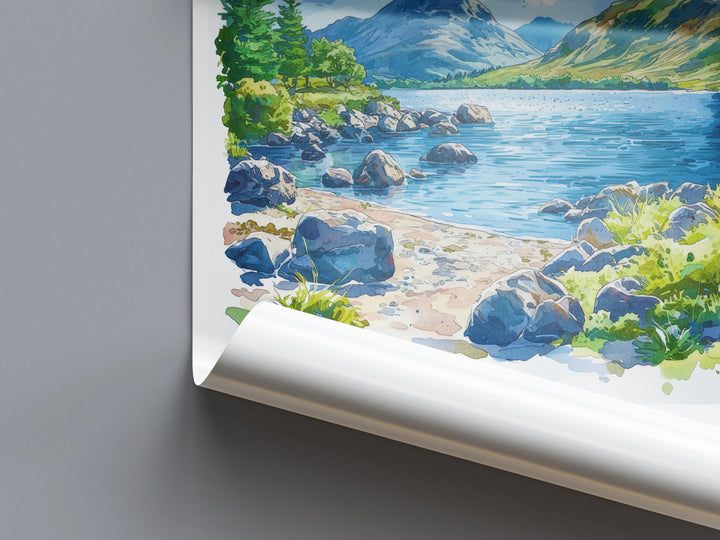 Scottish Highlands Watercolor Poster Wall Art Scottish Highlands Wall Hanging Home Décor Scottish Highlands Gift Art Lovers United Kingdom