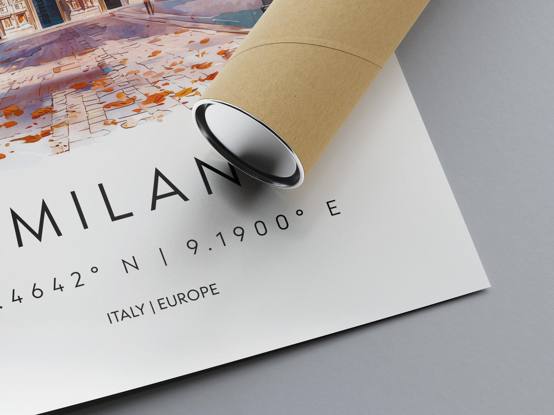 Milan watercolor poster Wall Art Milan Wall Hanging Home Décor Milan Gift Art Lovers Italy Art Lover Gift
