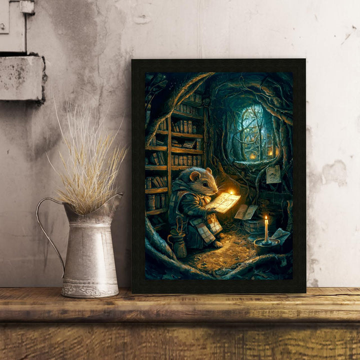 Mole in House Poster Whimsical Animal Artwork Cottagecore Wall Art Cozy Woodland Illustration Enchanted Nature Print Vintage Storybook