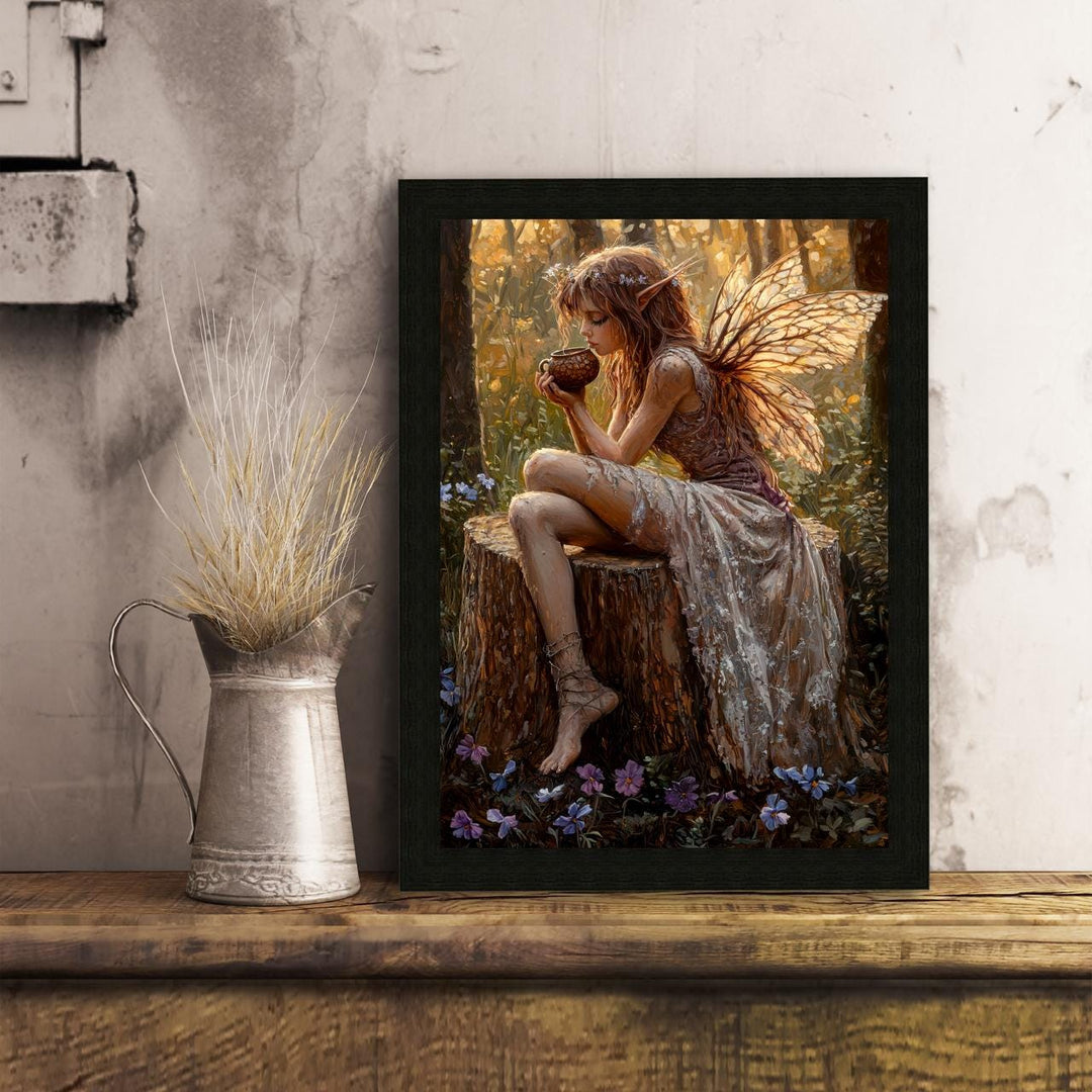 Broken Fairy Poster Enchanted Woodland Artwork Magical Nature Illustration Cottagecore Wall Art Whimsical Fantasy Print Vintage Fairycore