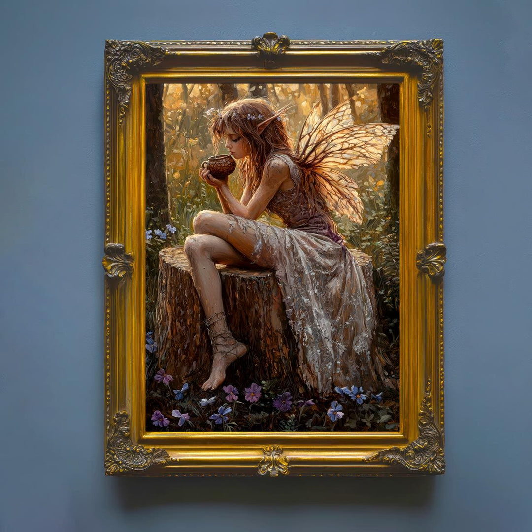Broken Fairy Poster Enchanted Woodland Artwork Magical Nature Illustration Cottagecore Wall Art Whimsical Fantasy Print Vintage Fairycore