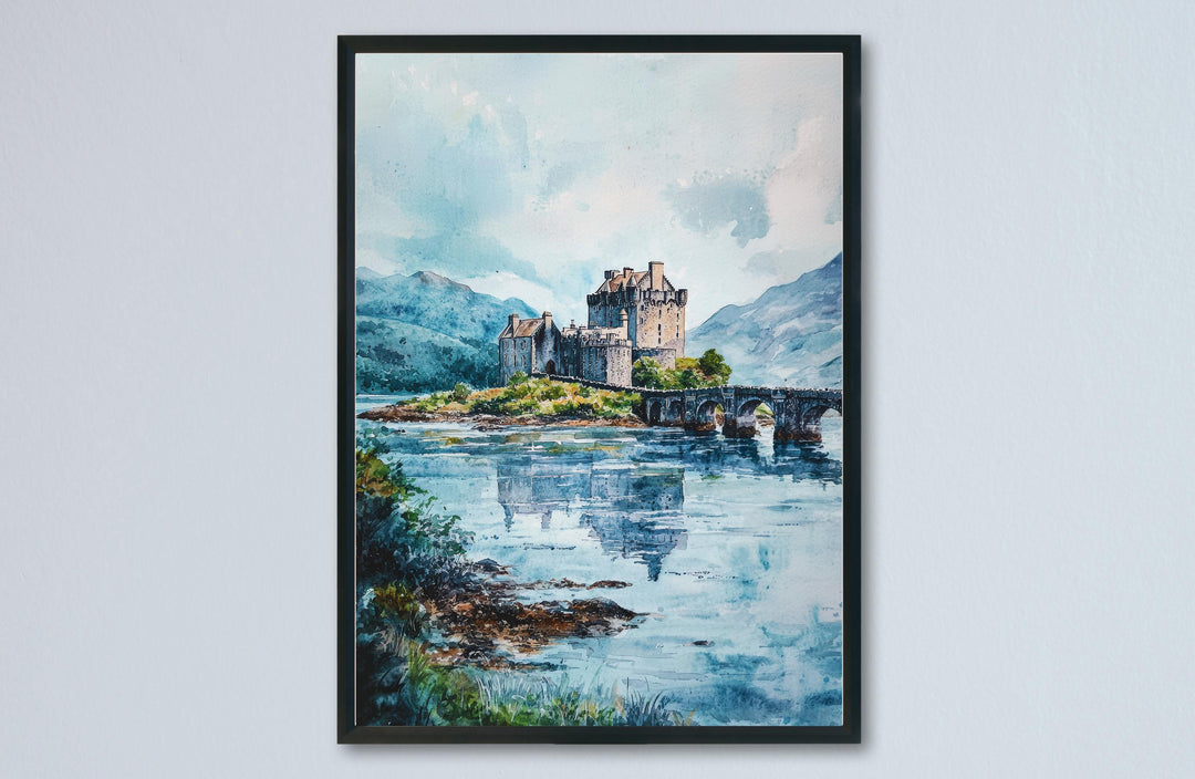 Eilean Donan watercolor poster Wall Art Eilean Donan Wall Hanging Home Décor Eilean Donan Gift Art Lovers Scotland Art Lover Gift Scotland