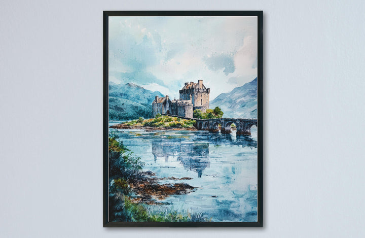 Eilean Donan watercolor poster Wall Art Eilean Donan Wall Hanging Home Décor Eilean Donan Gift Art Lovers Scotland Art Lover Gift Scotland