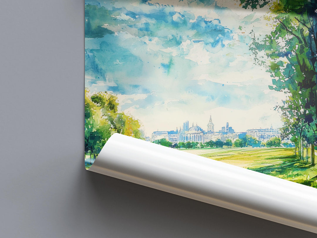 Greenwich Park watercolor poster Wall Art Greenwich Park Wall Hanging Home Décor Greenwich Park Gift Art Lovers England Art Lover Gift