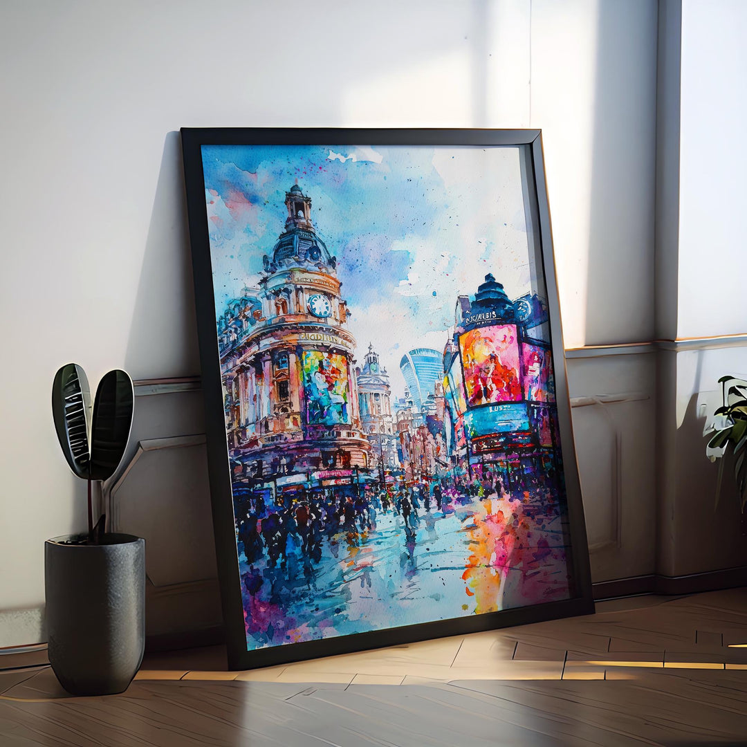 Piccadilly Circus watercolor poster Wall Art Piccadilly Circus Wall Hanging Home Décor Piccadilly Circus Gift Art Lovers England Art Lover