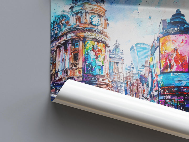 Piccadilly Circus watercolor poster Wall Art Piccadilly Circus Wall Hanging Home Décor Piccadilly Circus Gift Art Lovers England Art Lover