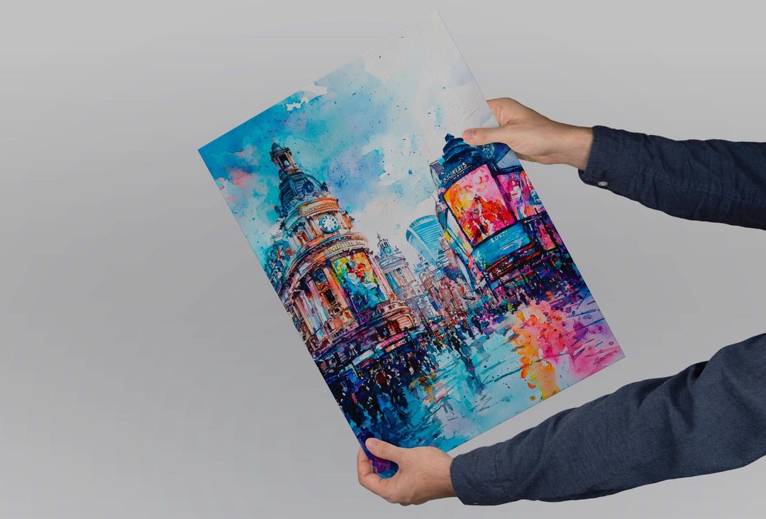 Piccadilly Circus watercolor poster Wall Art Piccadilly Circus Wall Hanging Home Décor Piccadilly Circus Gift Art Lovers England Art Lover