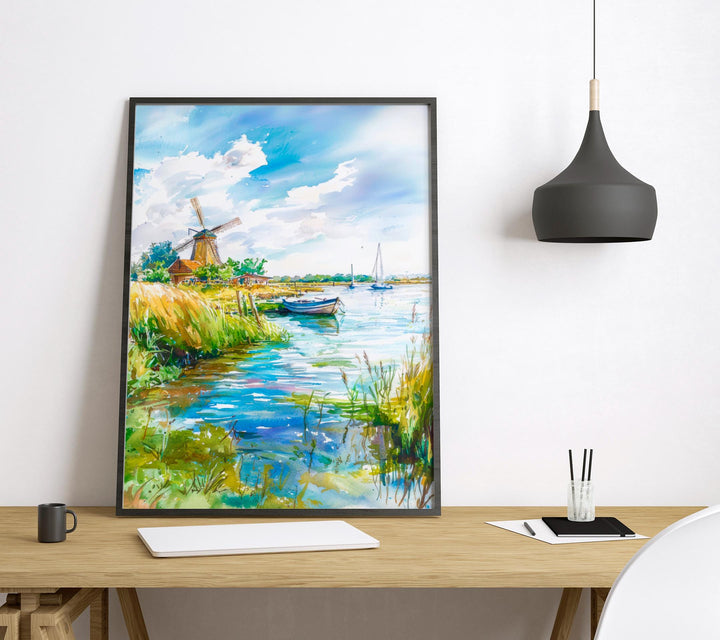 Norfolk Broads watercolor poster Wall Art Norfolk Broads Wall Hanging Home Décor Norfolk Broads Gift Art Lovers England Art Lover Gift