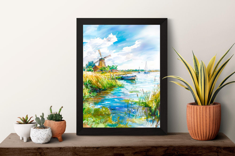 Norfolk Broads watercolor poster Wall Art Norfolk Broads Wall Hanging Home Décor Norfolk Broads Gift Art Lovers England Art Lover Gift