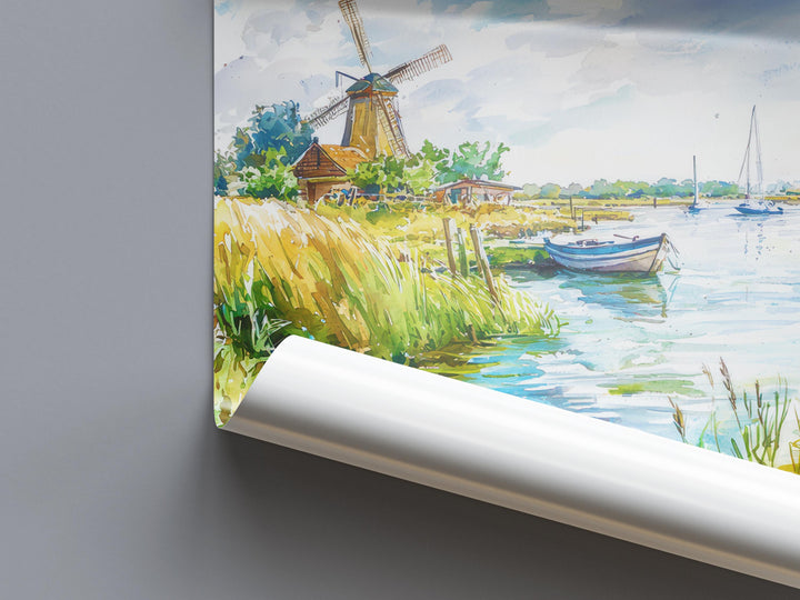 Norfolk Broads watercolor poster Wall Art Norfolk Broads Wall Hanging Home Décor Norfolk Broads Gift Art Lovers England Art Lover Gift