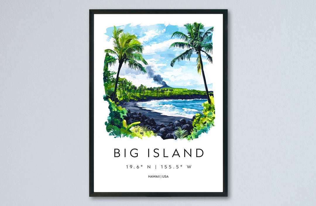 Big Island watercolor poster Wall Art Big Island Wall Hanging Home Décor Big Island Gift Art Lovers Hawaii Art Lover Gift Hawaii wall art