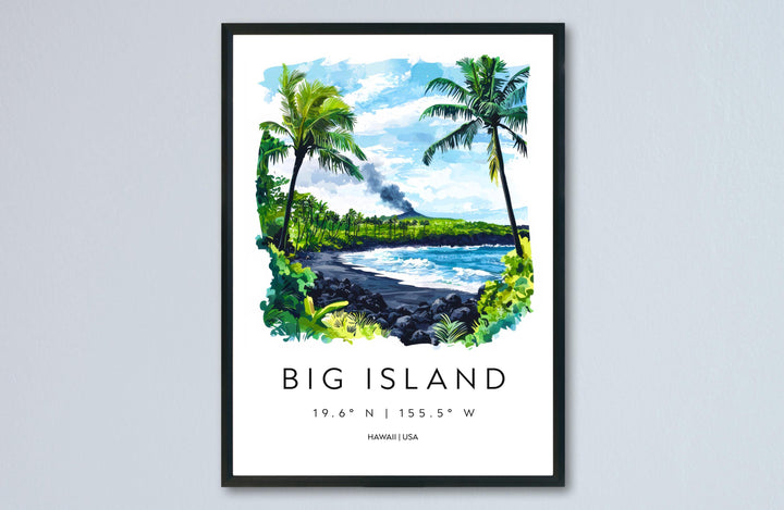 Big Island watercolor poster Wall Art Big Island Wall Hanging Home Décor Big Island Gift Art Lovers Hawaii Art Lover Gift Hawaii wall art