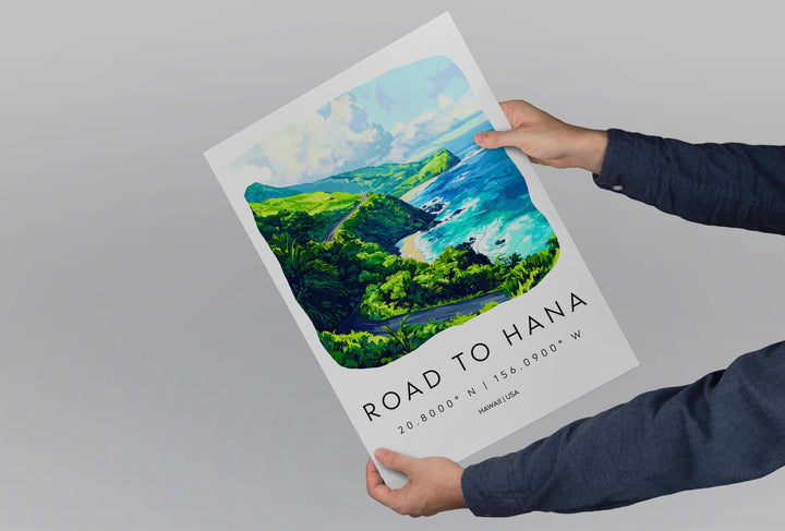 Road to Hana watercolor poster Wall Art Road to Hana Wall Hanging Home Décor Road to Hana Gift Art Lovers Hawaii Art Lover Gift Hawaii