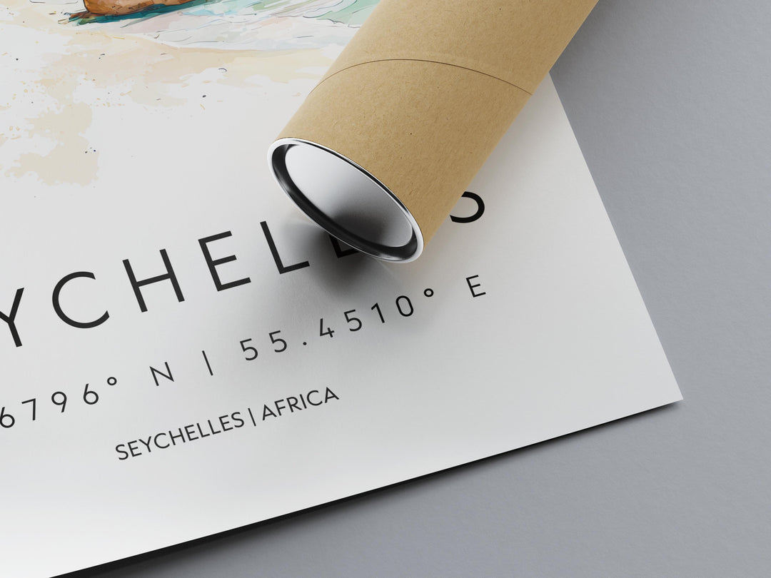 Seychelles Watercolor Poster Wall Art Seychelles Wall Hanging Home Décor Seychelles Gift Art Lovers Seychelles Wall Art