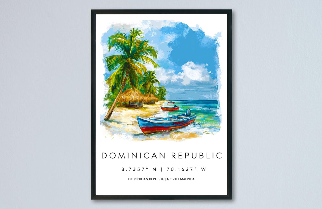 Dominican Republic Watercolor Poster Wall Art Dominican Republic Wall Hanging Home Décor Dominican Republic Gift Art Lovers