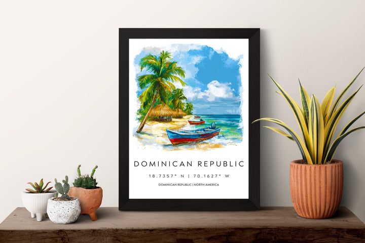 Dominican Republic Watercolor Poster Wall Art Dominican Republic Wall Hanging Home Décor Dominican Republic Gift Art Lovers
