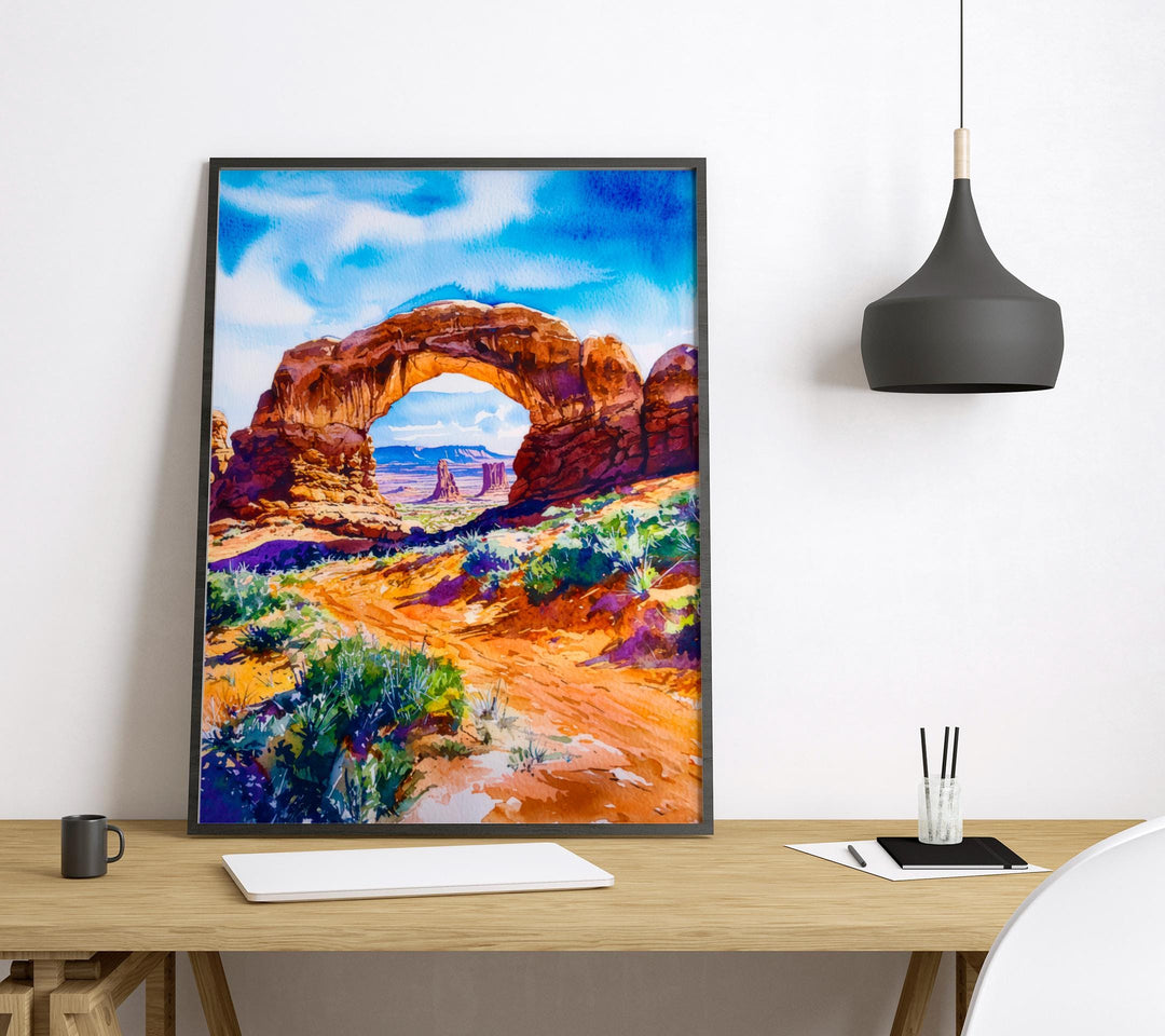 Arches National Park watercolor poster Wall Art Arches National Park Wall Hanging Home Décor Arches National Park Gift Art Lovers Utah