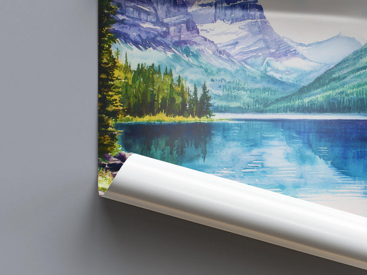 Glacier National Park watercolor poster Wall Art Glacier National Park Wall Hanging Home Décor Glacier National Park Gift Art Lovers