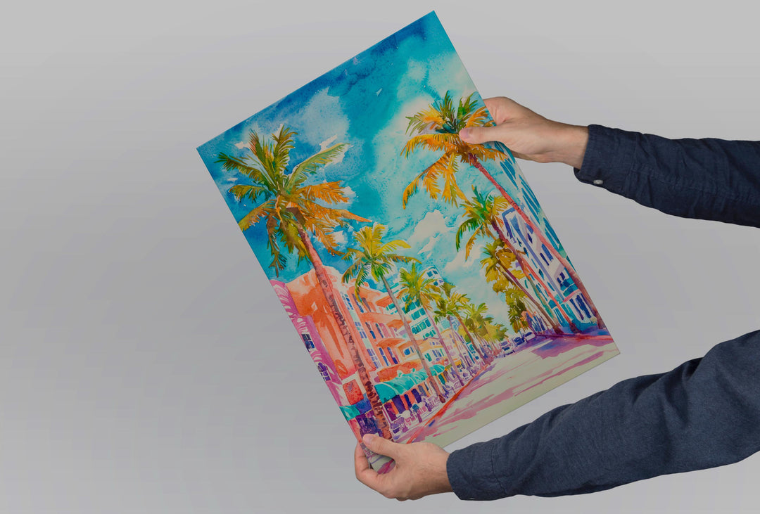 Miami watercolor poster Wall Art Miami Wall Hanging Home Décor Miami Gift Art Lovers Florida Art Lover Gift Florida wall art