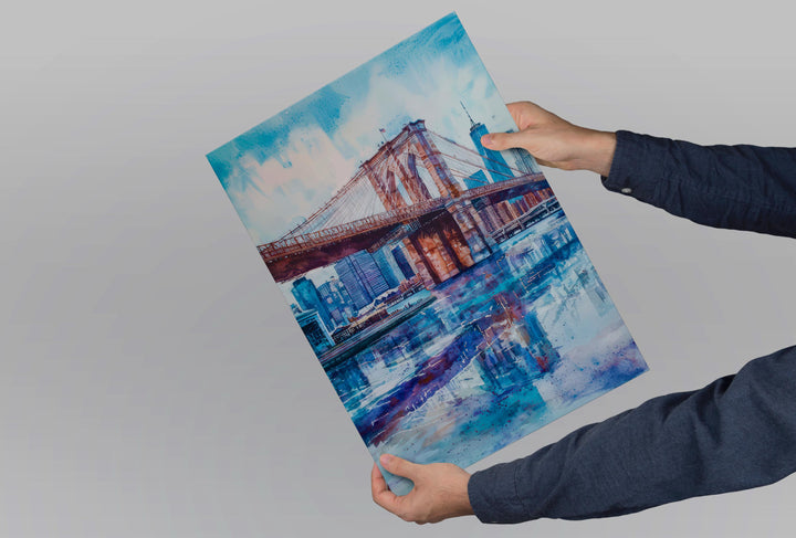 Brooklyn Bridge watercolor poster Wall Art Brooklyn Bridge Wall Hanging Home Décor Brooklyn Bridge Gift Art Lovers New York Art