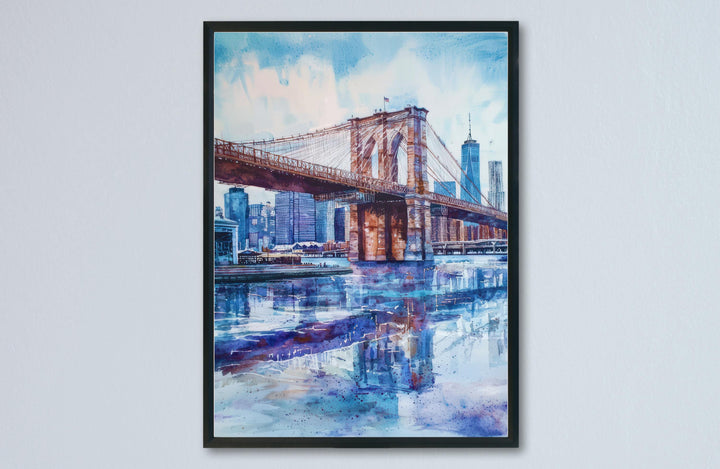 Brooklyn Bridge watercolor poster Wall Art Brooklyn Bridge Wall Hanging Home Décor Brooklyn Bridge Gift Art Lovers New York Art