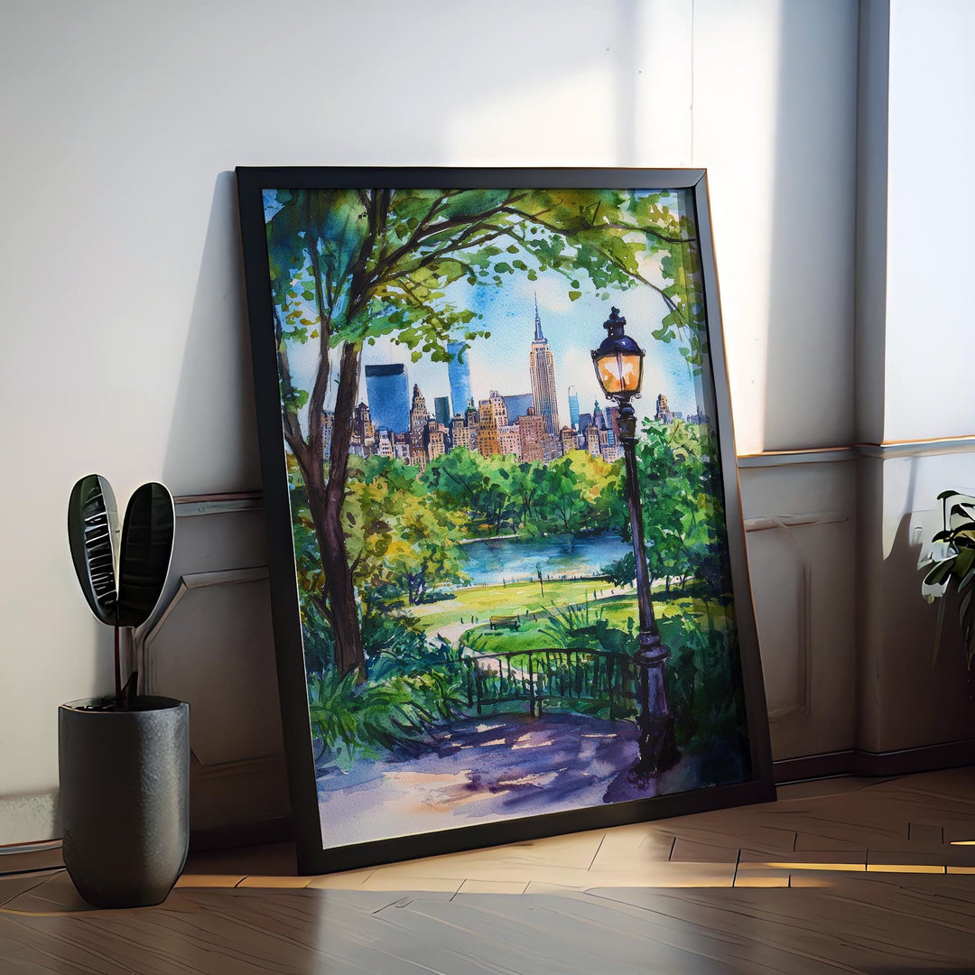 Central Park watercolor poster Wall Art Central Park Wall Hanging Home Décor Central Park Gift Art Lovers New York Art Lover Gift New York