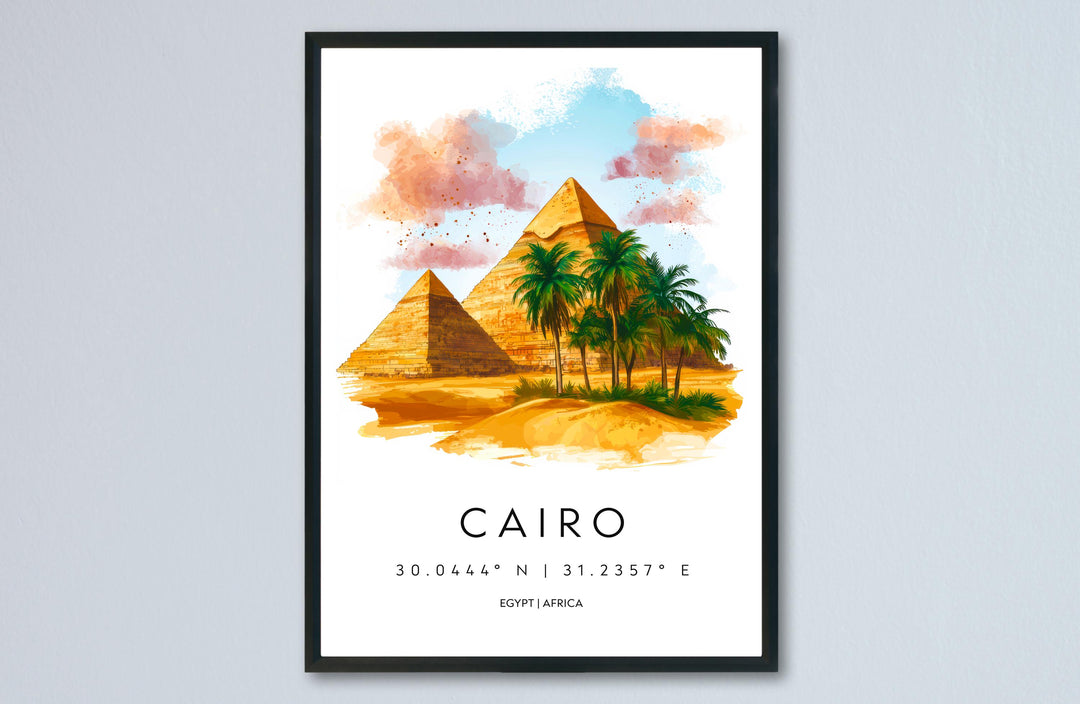 Cairo Watercolor Poster Wall Art Cairo Wall Hanging Home Décor Cairo Gift Art Lovers Egypt Wall Art