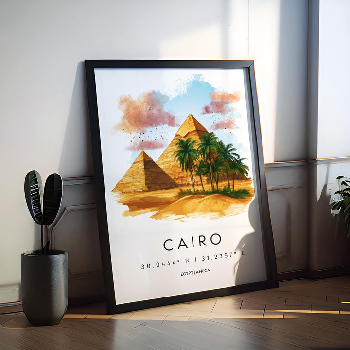 Cairo Watercolor Poster Wall Art Cairo Wall Hanging Home Décor Cairo Gift Art Lovers Egypt Wall Art