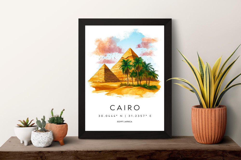 Cairo Watercolor Poster Wall Art Cairo Wall Hanging Home Décor Cairo Gift Art Lovers Egypt Wall Art