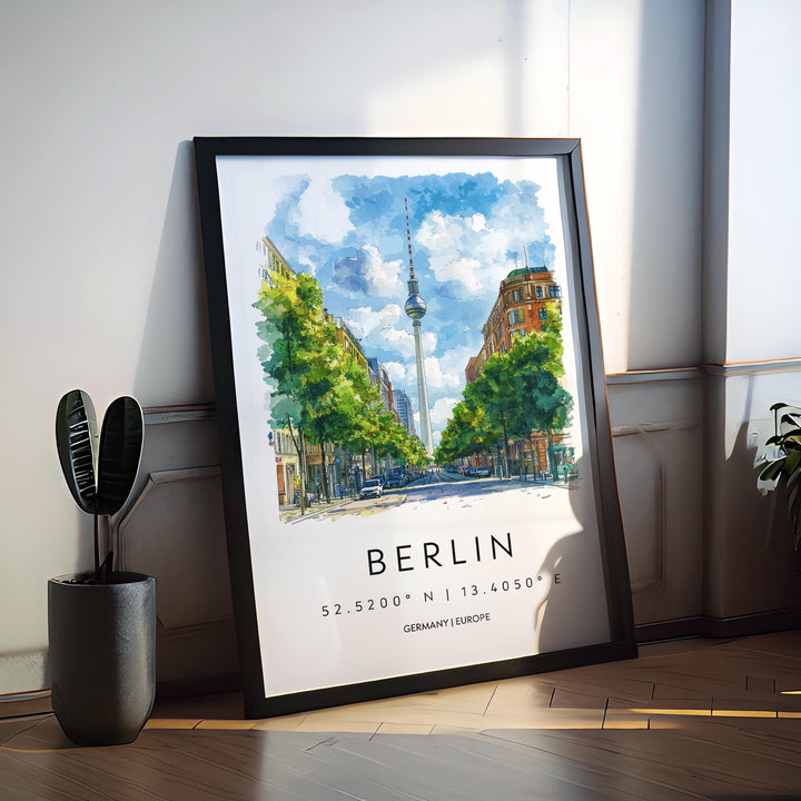 Berlin Watercolor Poster Wall Art Berlin Wall Hanging Home Décor Berlin Gift Art Lovers Germany Wall Art