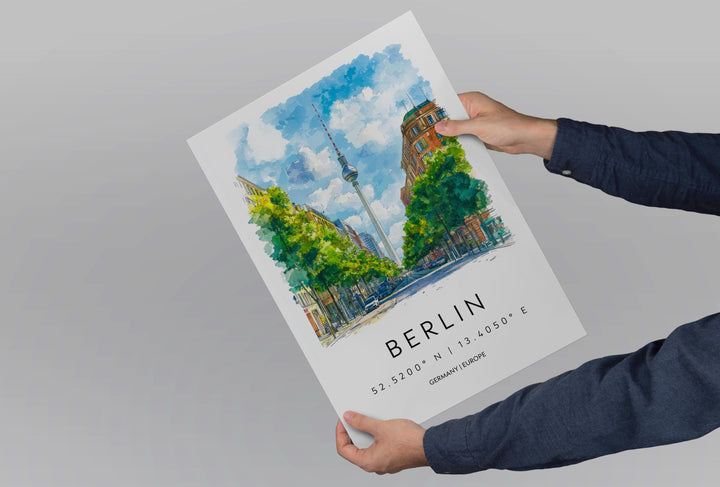 Berlin Watercolor Poster Wall Art Berlin Wall Hanging Home Décor Berlin Gift Art Lovers Germany Wall Art