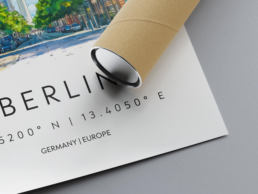 Berlin Watercolor Poster Wall Art Berlin Wall Hanging Home Décor Berlin Gift Art Lovers Germany Wall Art