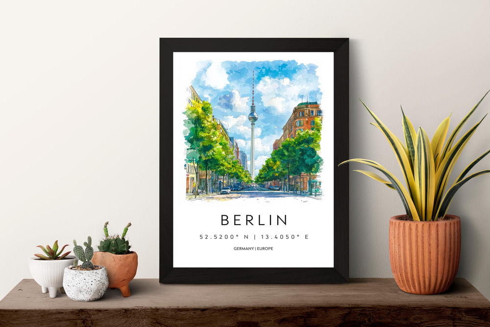 Berlin Watercolor Poster Wall Art Berlin Wall Hanging Home Décor Berlin Gift Art Lovers Germany Wall Art