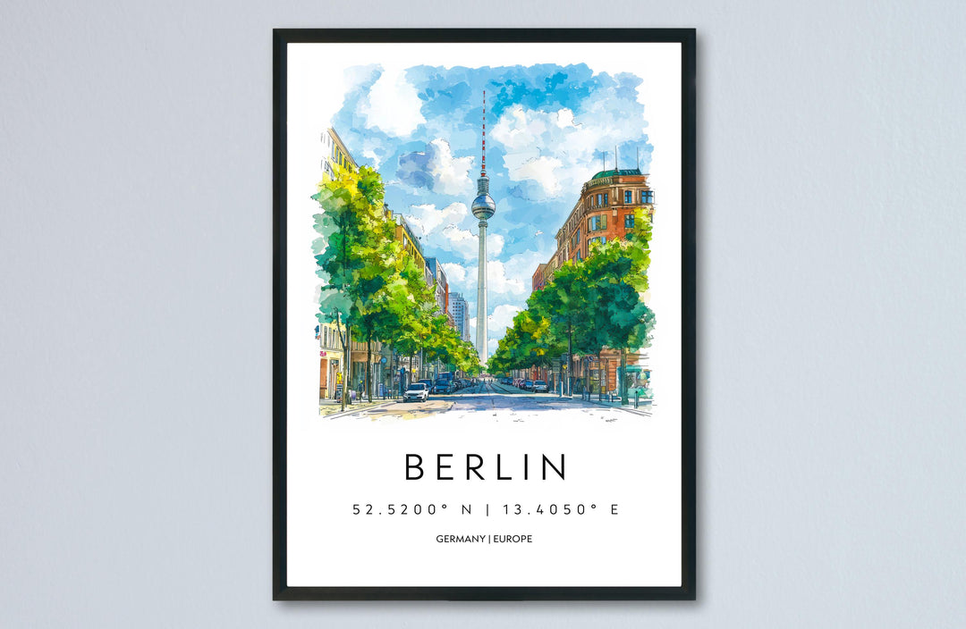 Berlin Watercolor Poster Wall Art Berlin Wall Hanging Home Décor Berlin Gift Art Lovers Germany Wall Art