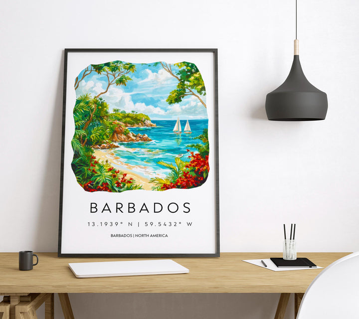 Barbados Watercolor Poster Wall Art Barbados Wall Hanging Home Décor Barbados Gift Art Lovers Barbados Wall Art
