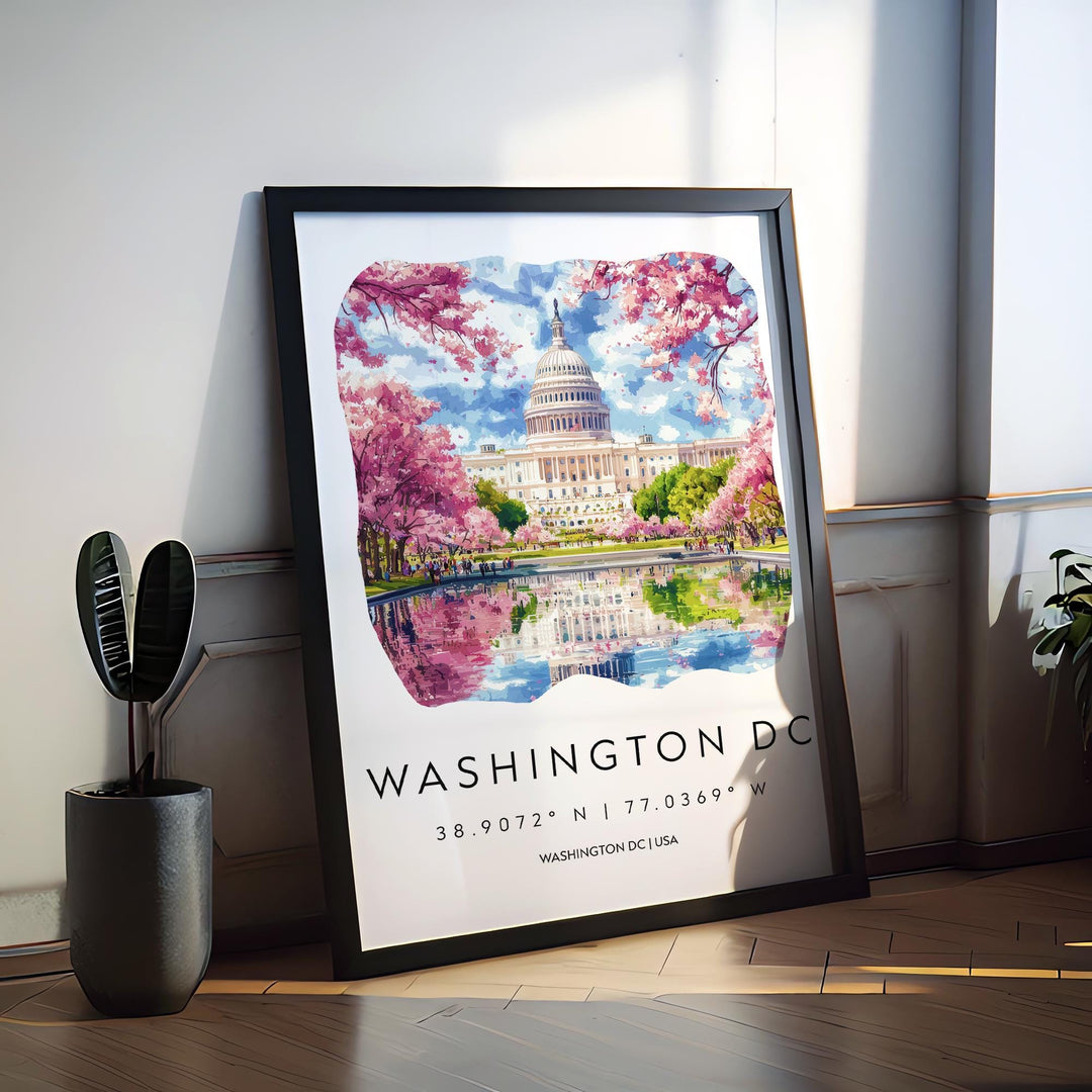 Washington D.C. Watercolor Poster Wall Art Washington D.C. Wall Hanging Home Décor Washington D.C. Gift Art Lovers United States Wall Art