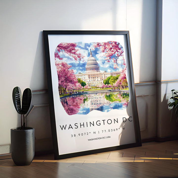 Washington D.C. Watercolor Poster Wall Art Washington D.C. Wall Hanging Home Décor Washington D.C. Gift Art Lovers United States Wall Art